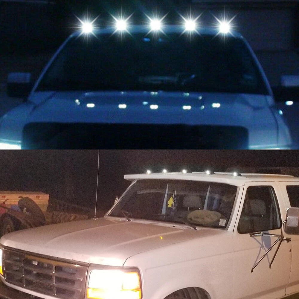 For FORD F150 F250 1980-1997 F350 White Roof Top Lights Cab marker Lights 5Pcs 6B93BC-57