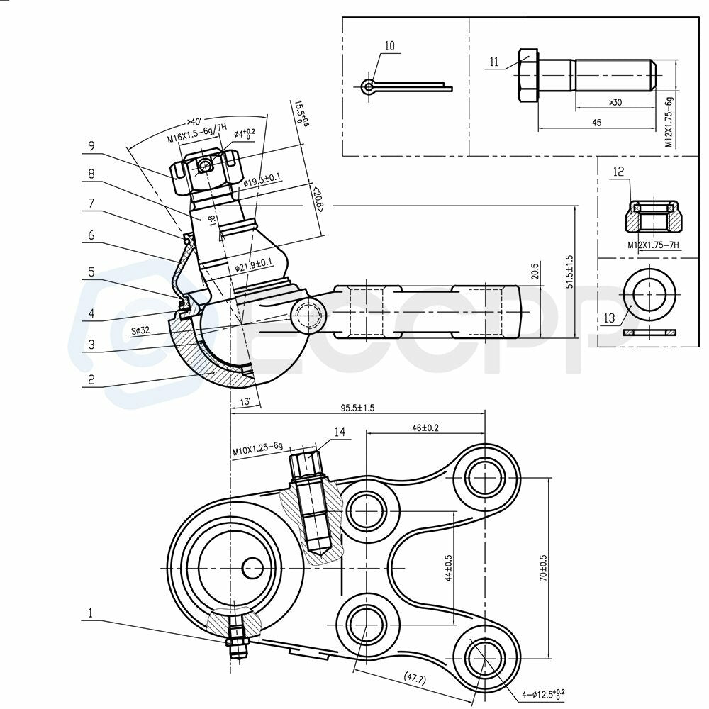 8pcs Ball Joints Tie Rods Suspension For 1992 1993-2000 Mitsubishi Montero 4WD 6B93BC-57