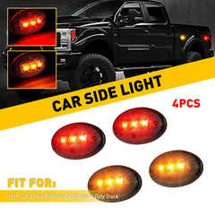 4x For F450 F350 Super Ford Duty Smoked 99-10 Fender LED Lamp Side Marker Light 6B93BC-57