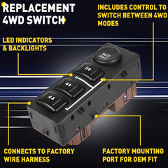 4x4 4WD Selector Control Switch for Chevy Silverado Sierra 1500 03-07 15136039 6B93BC-57