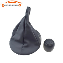 5 Speed Gear Shift Knob + Leather Cover For Fiat 500 500c 2007-2013 /Panda 03-12 6B93BC-57
