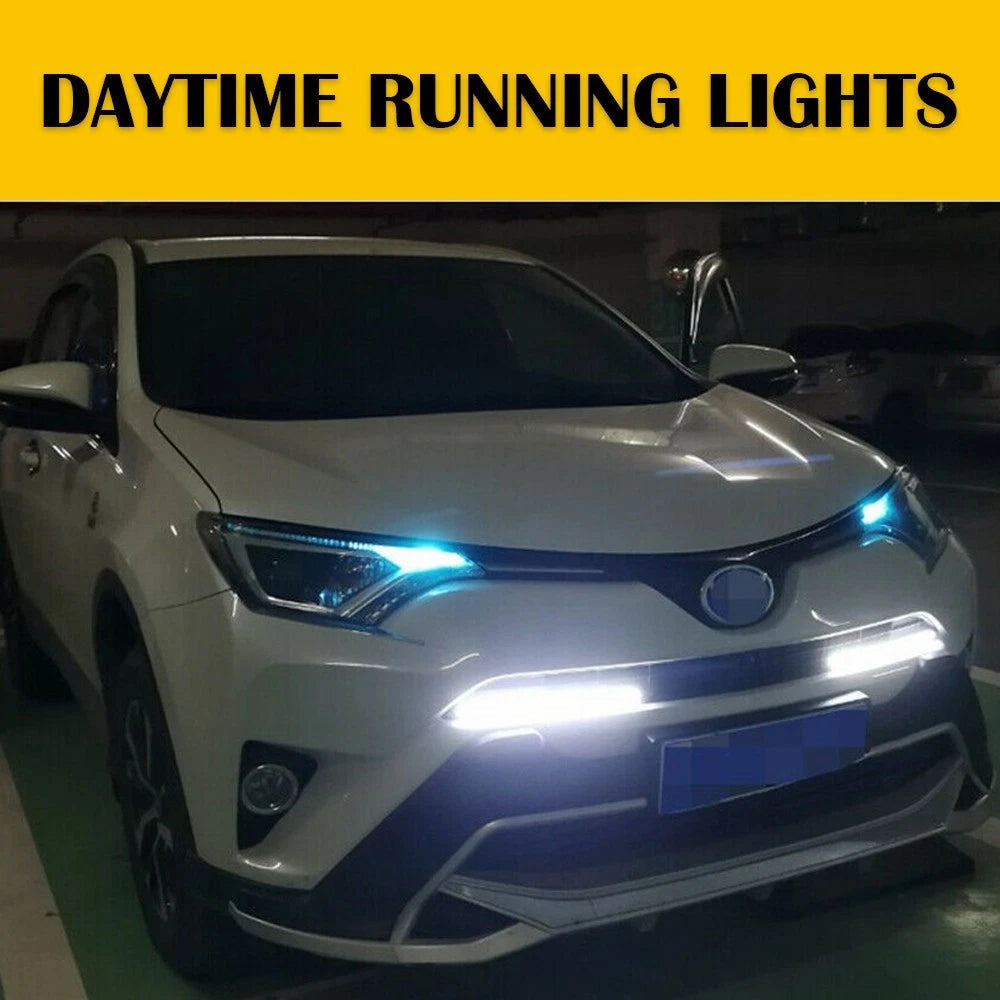 2x LED Switchback DRL Tube Light Strip Amber White Sequential Flow Turn Signal 6B93BC-57