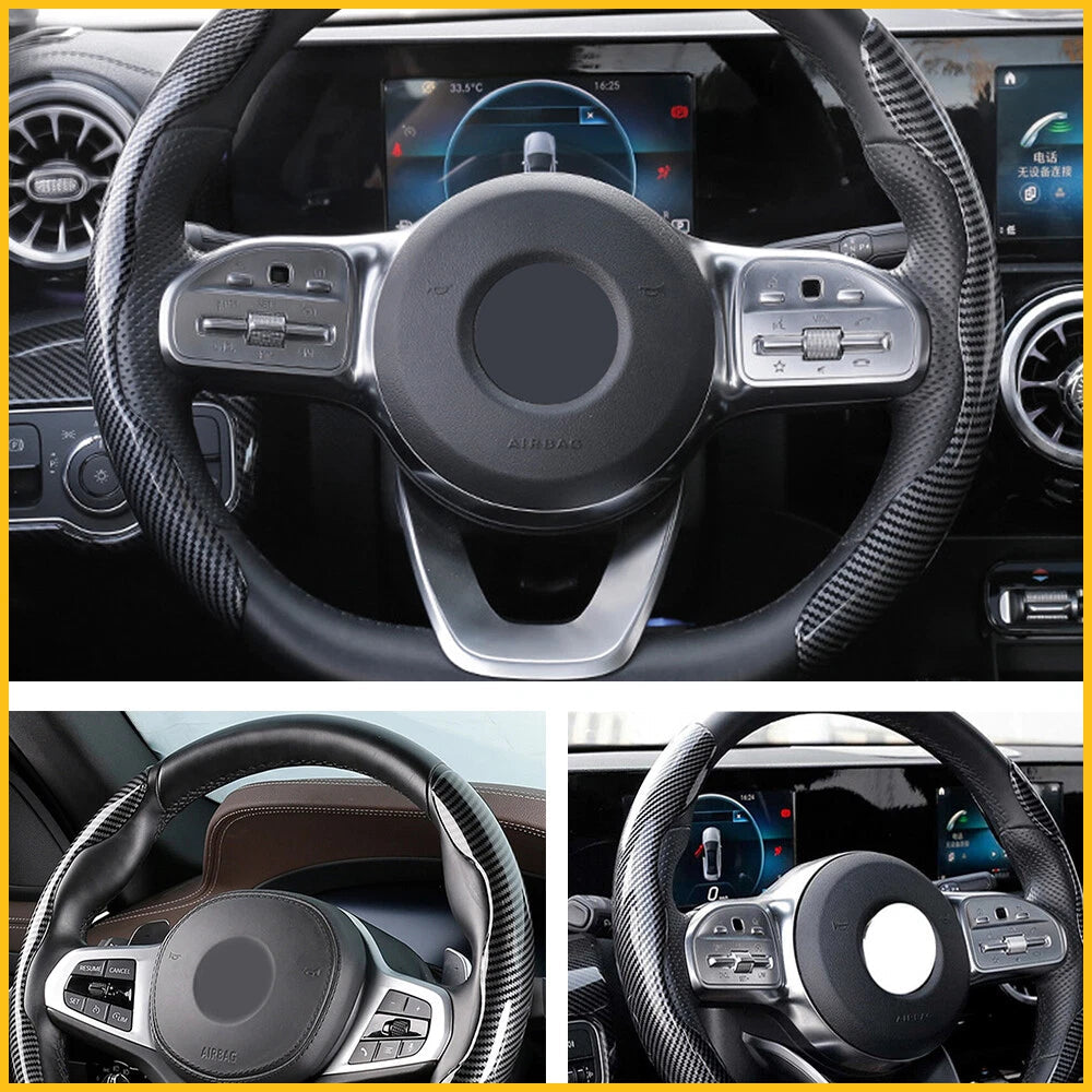 Carbon Fiber Car Steering Wheel Booster Cover Car Accessories For 15"/37-38CM EA 6B93BC-57