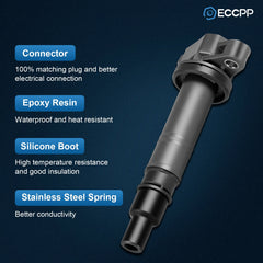 ECCPP 4 Ignition Coils For 2007-2011 Toyota Camry 2009-2012 Toyota Matrix 2.4L ECCPP