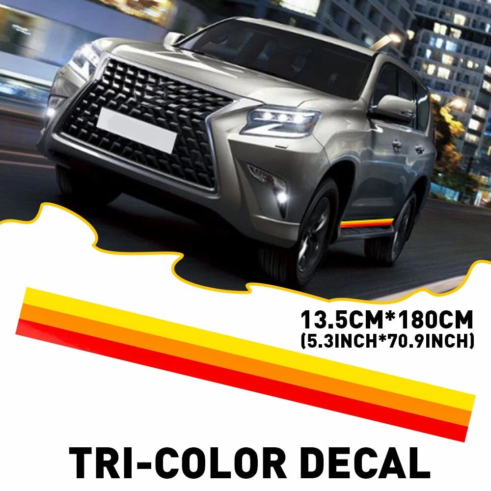 1PC Racing Plaid Side Door Fender Skirt Stripes Decal Sticker Sport Race Car EOA 6B93BC-57