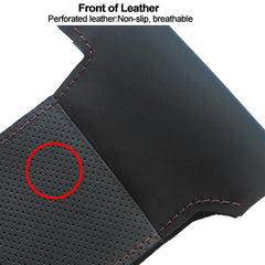 Anti Slip Black Leather Steering Wheel Stitch on Wrap Cover For Mercedes A180