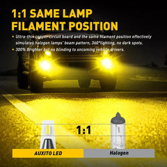 AUXITO H8 H11 LED Fog Light DRL Driving Bulb 4000LM Yellow Super Bright I9 EOA AUXITO