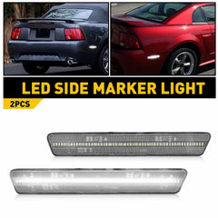 2x For 1999-04 Ford Mustang White LED Side Marker Lights Lamps Rear Clear Lens A 6B93BC-57