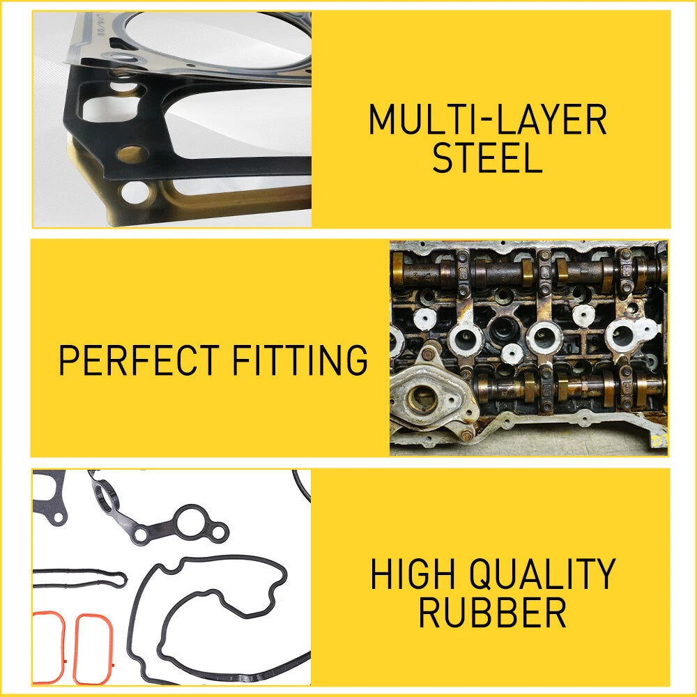 Engine Cylinder Head Gasket Set with Bolt For 2015-2020 Hyundai Kia 2.4L L4 DOHC 6B93BC-57
