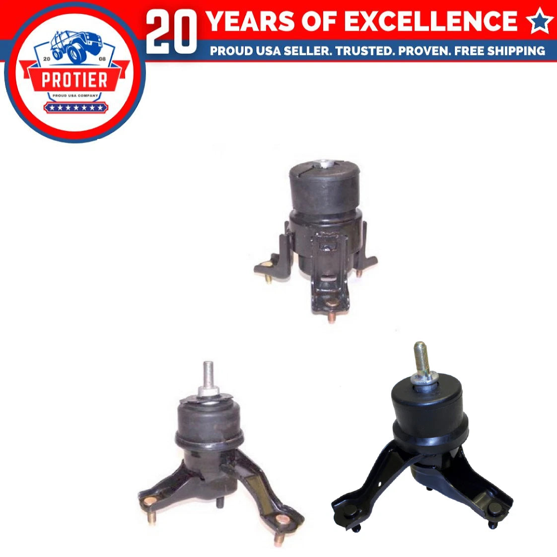 2002-2006 Camry, 2004-2008 Solara Engine Motor & Trans. Mount Set 3PCS. for 6B93BC-57