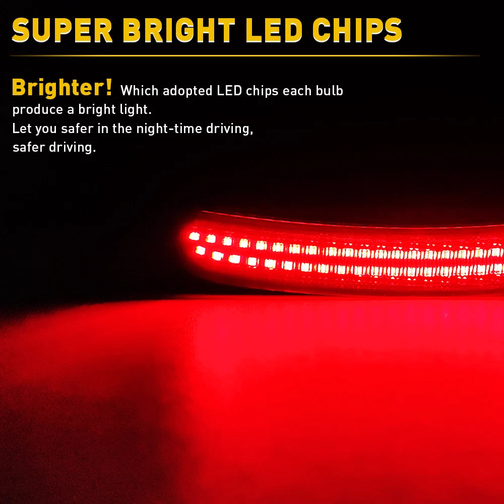 For 2015-2021 Dodge Charger Red Lens LED Rear Bumper Side Marker Light Lamp EOA 6B93BC-57
