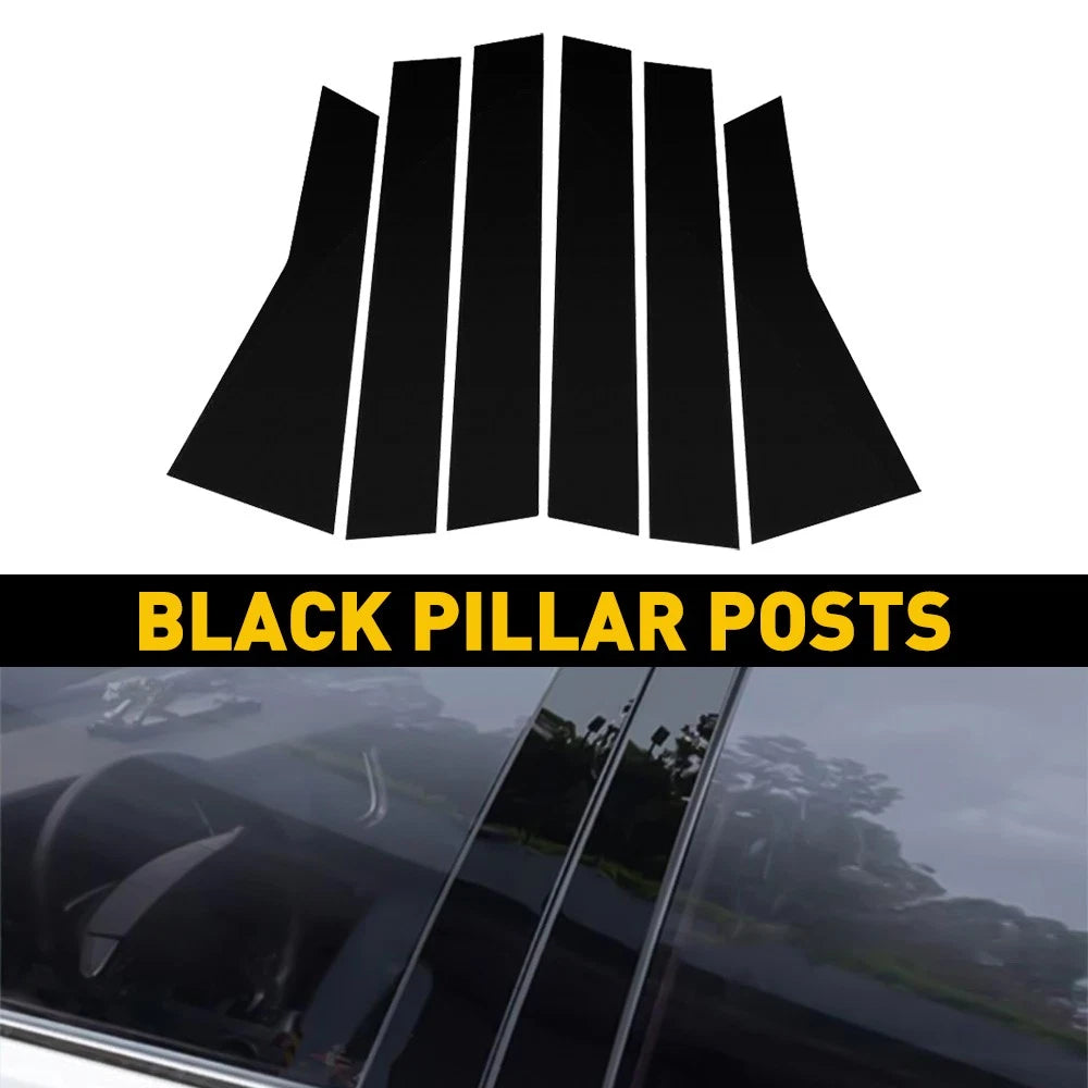 Piano Black Pillar Posts for 2017-2022 Honda CRV Set 6pcs Window Trim Cover Kits 6B93BC-57