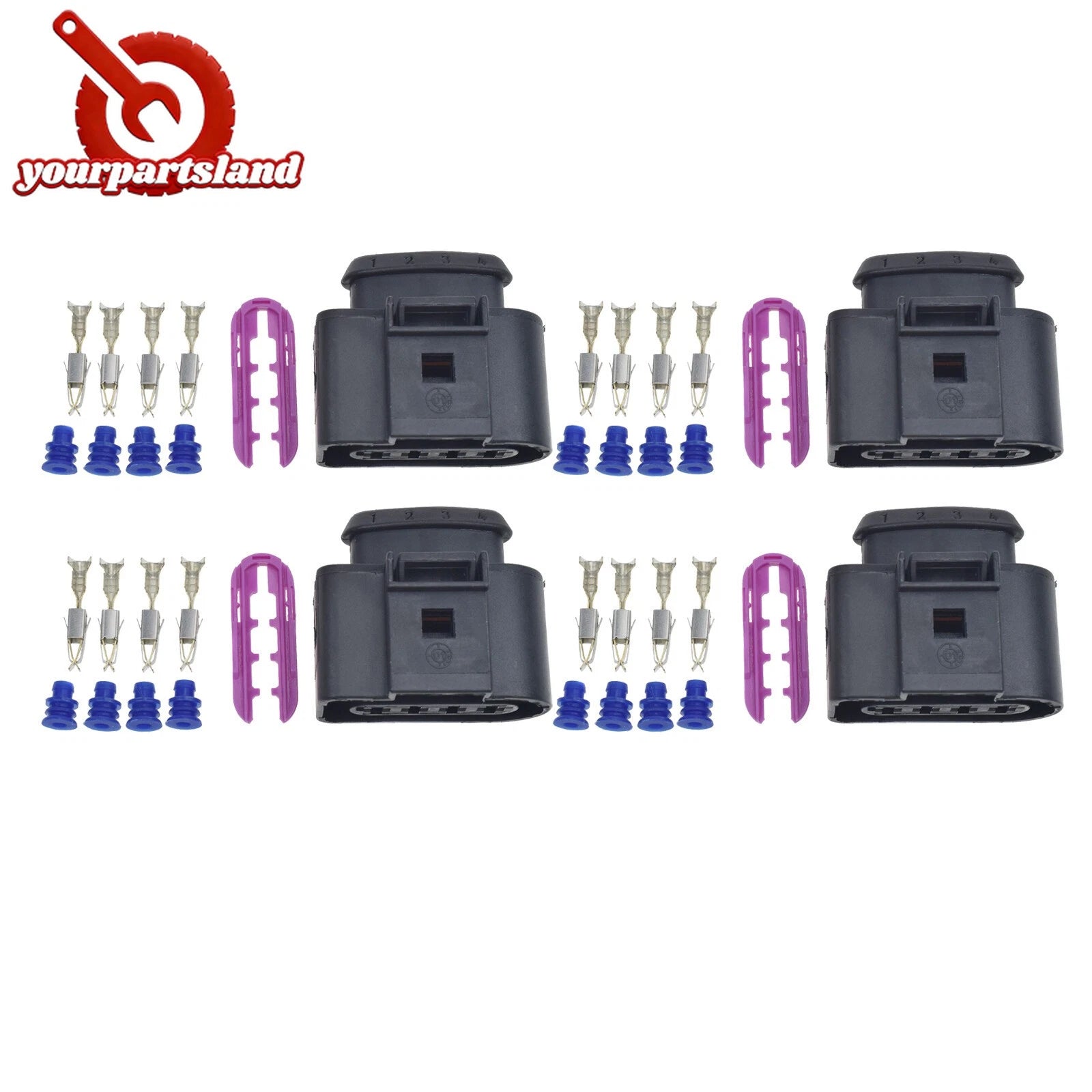 4X Ignition Coil Connector Repair Kit For Audi A4 A6 A8 Passat Jetta 1J0973724 6B93BC-57
