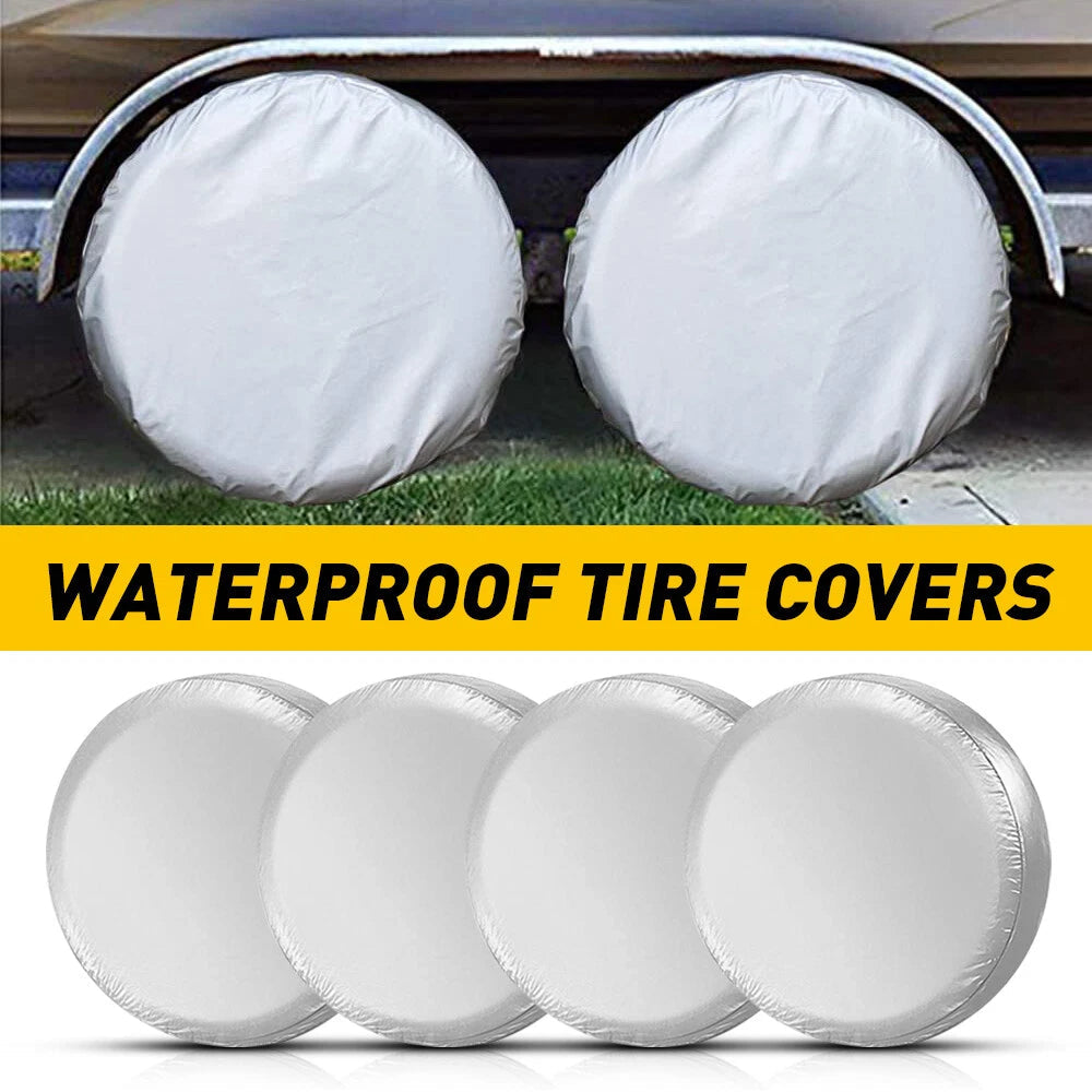 30" 31" 32" Wheel Tire Covers For RV Trailer Camper Car Truck Motorhome SUV 4Pcs 6B93BC-57