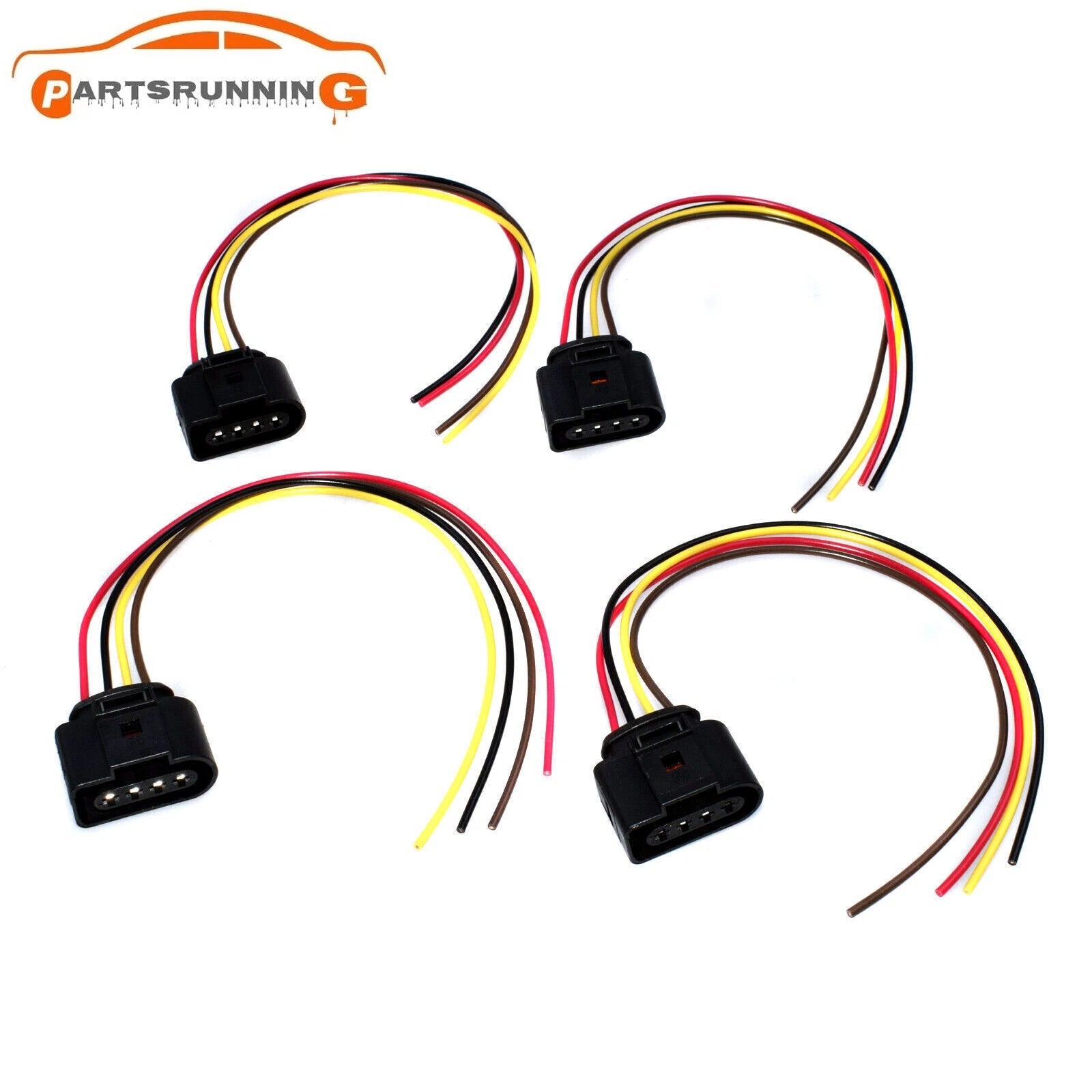 4PCS Ignition Coil Plugs Wiring Connector Pig Tail Set for Audi VW 1.8T 2.0T 6B93BC-57
