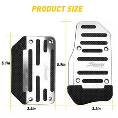 [Silver] Non Slip Automatic Gas Brake Foot Pedal Pad Cover Car Auto Accessories 6B93BC-57