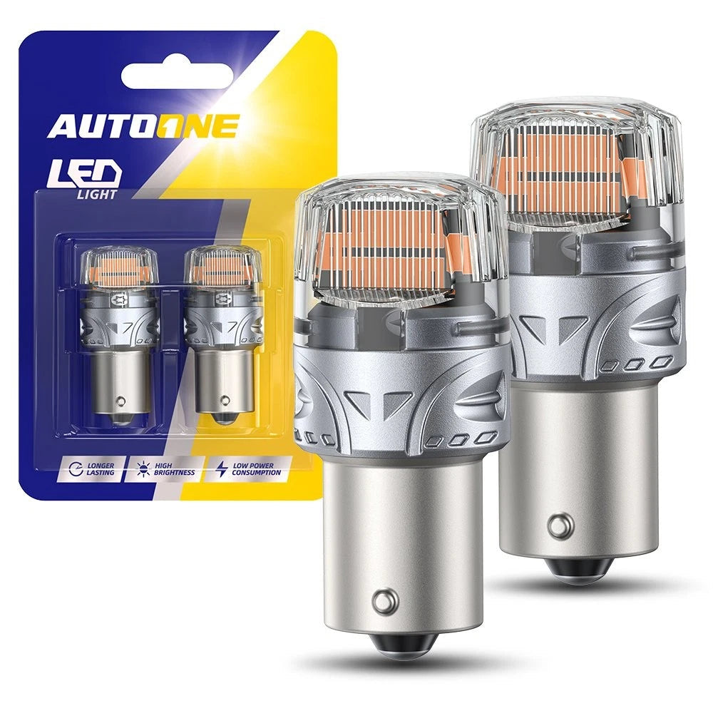 2X AUTOONE 1156 Amber LED Turn Signal Light Bulb Error Free Anti Hyper Flash EOA AUTOONE