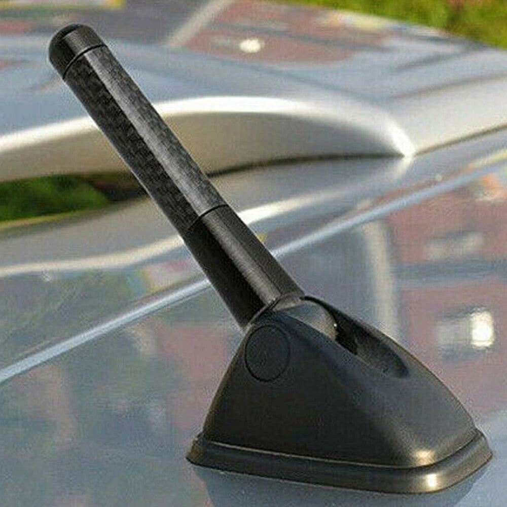 AUXITO BLACK CARBON FIBER SHORT BILLET ALUMINUM 3" INCH ROOF ANTENNA UNIVERSAL 6B93BC-57