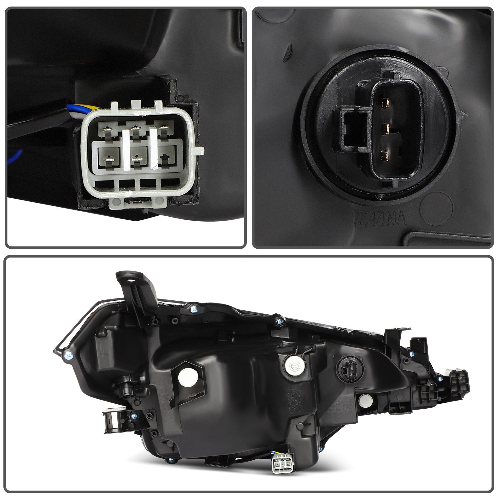 ECCPP Headlights Assembly For Toyota For Corolla 1.8L 2017-2019 Pair Black Amber 6B93BC-57