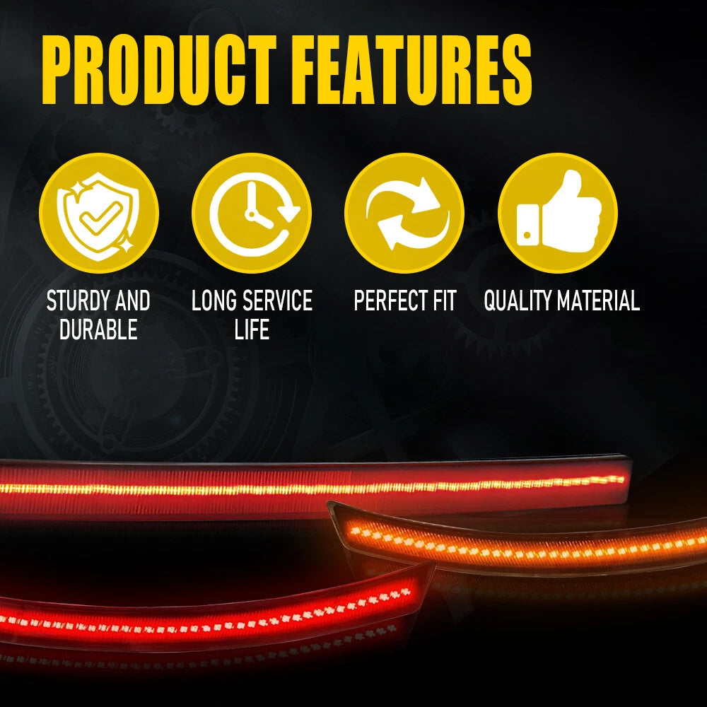 Smoked LED Side Marker Light Bumper Reflector Lamp For 14-19 Chevy Corvette C7 A 6B93BC-57