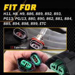 Wire Pigtail Female C H11 Two Harness Head Light Bulb Lamp Connector Socket Plug 6B93BC-57