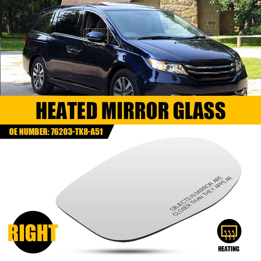 Mirror Glass Passenger for 2014-2017 Honda Odyssey Right Door Replacement EOA 6B93BC-57