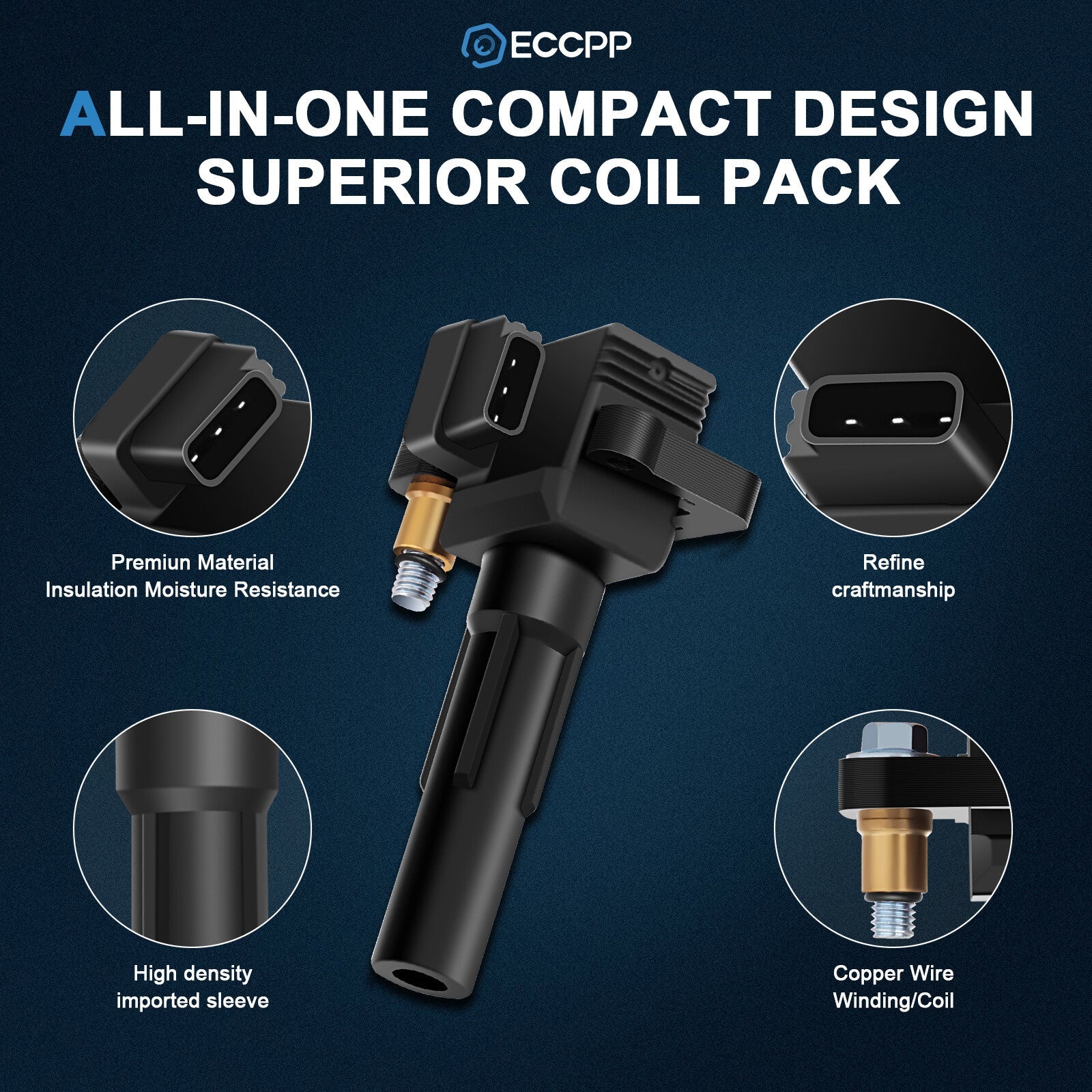ECCPP 4 Ignition Coils For 2005-2009 Subaru Legacy Outback Impreza H4 2.5L 6B93BC-57