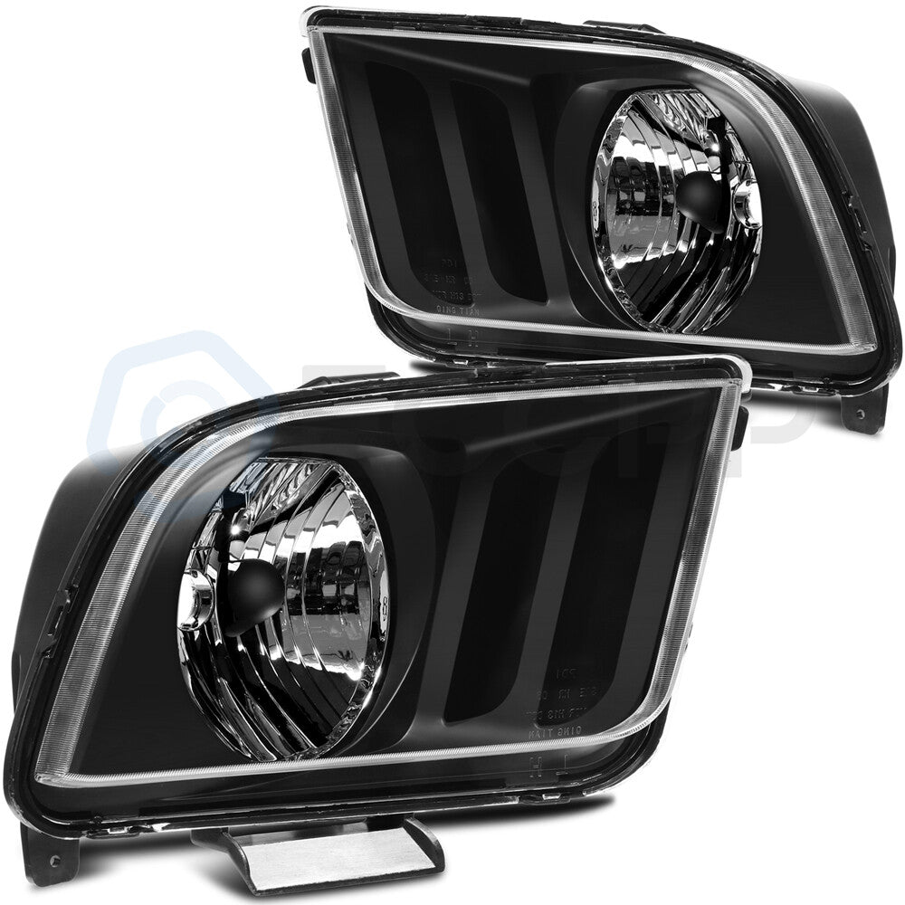 Fits Ford Mustang 2005-2009 Headlight Assembly Pair Headlamp Left+Right Side Set 6B93BC-57