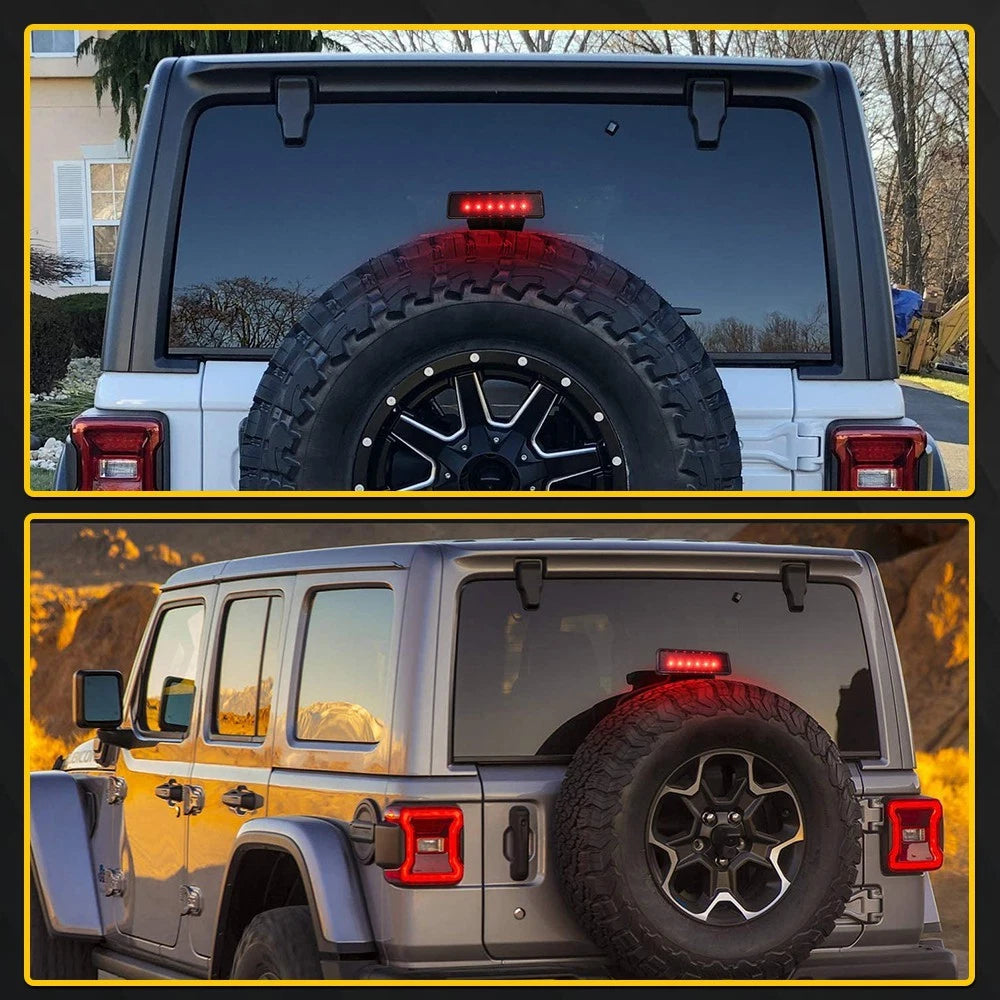 3rd LED Rear Tail Brake Third Light for 2007-2018 Jeep Wrangler JK Clear Lens US 6B93BC-57