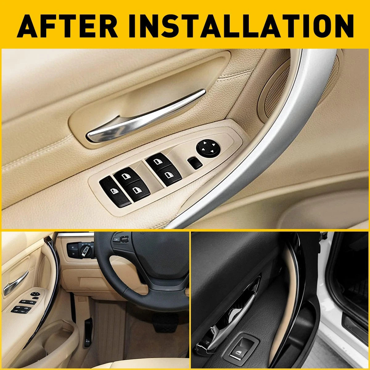2X Inner Door Handle Inside Cover Protect For Case BMW 3 Series F30 F35 Beige EA 6B93BC-57