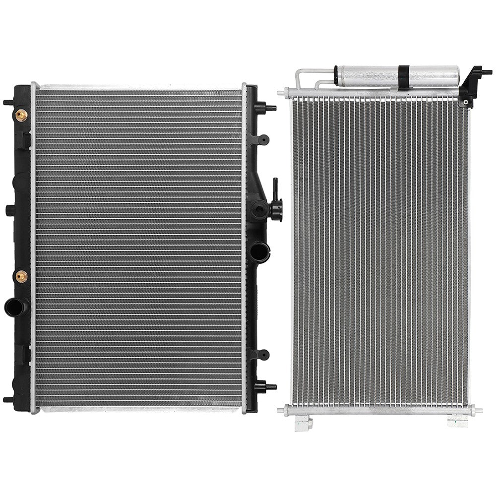 Aluminum Radiator & AC Condenser Cooling Kit For 07-12 Nissan Versa 6B93BC-57