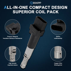 ECCPP 6 Ignition Coils For 2002 2003 2004 2005 VW Golf Jetta V6 2.8L 022905100A KOEEP