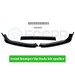 For Honda ACCORD 2018 + Glossy Black 3PCS Front Bumper Cover Trim Spoiler 6B93BC-57