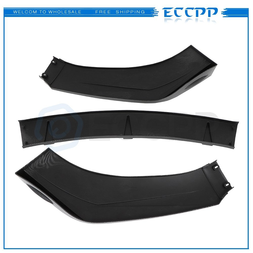 3 Piece Front Bumper Lip Universal For Most (Big Size) -Gloss Carbon Look 6B93BC-57