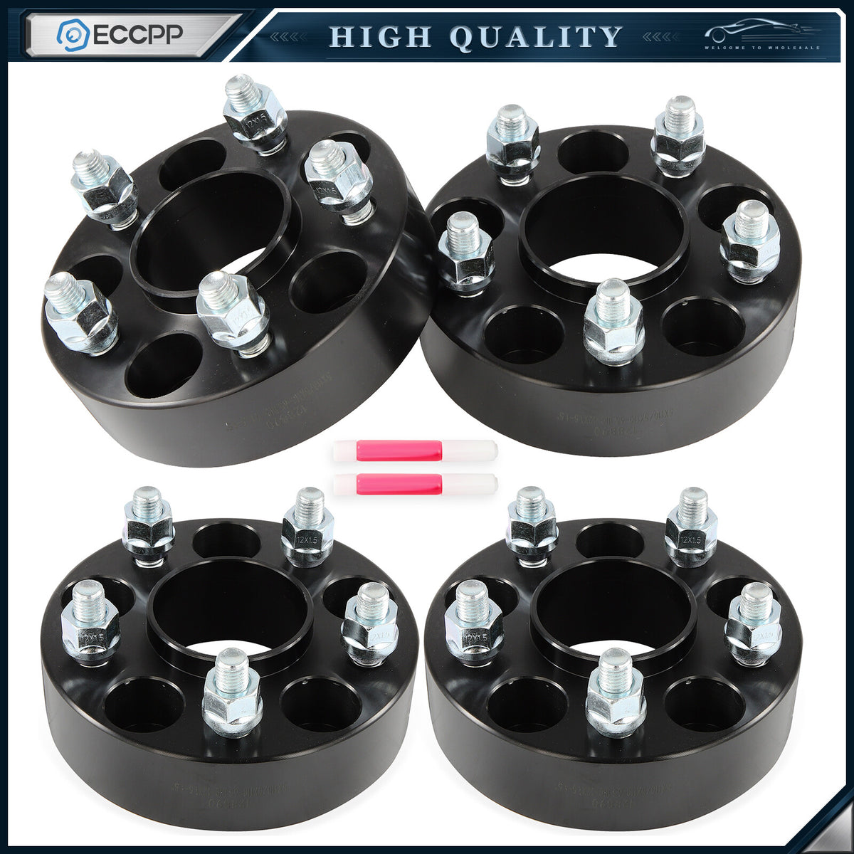 4 Pcs 1.5" 5x110 Hub Centric Wheel Spacers 12x1.5 For Chevrolet Cobalt Malibu