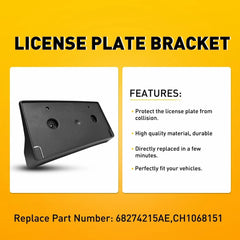 For 2019 2020 2021 2022 Dodge Ram 1500 License Plate Tag Mounting Bracket Front 6B93BC-57