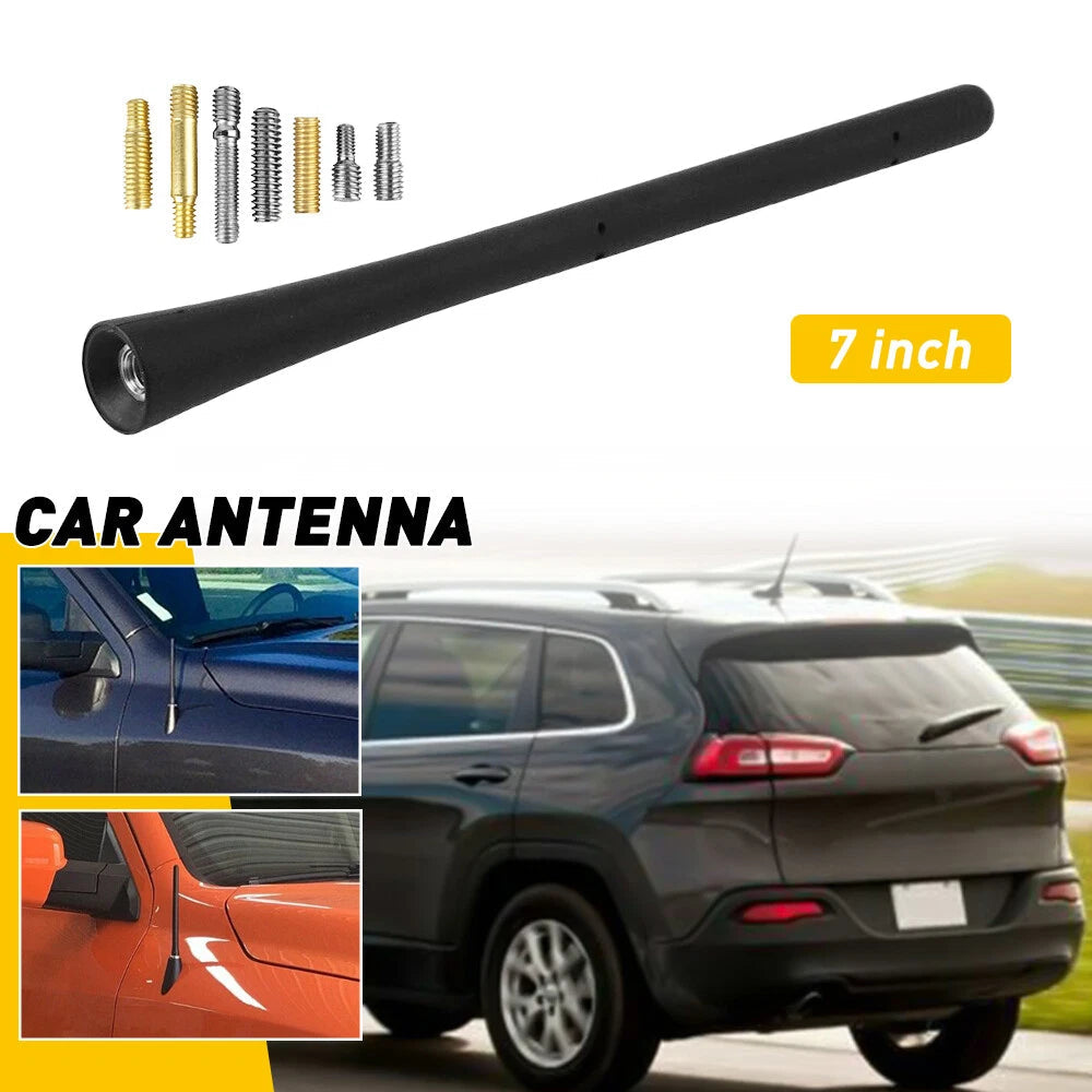 7" Short Black Antenna Mast Radio AM/FM for CHEVY SILVERADO 2006-2022 EOA 6B93BC-57