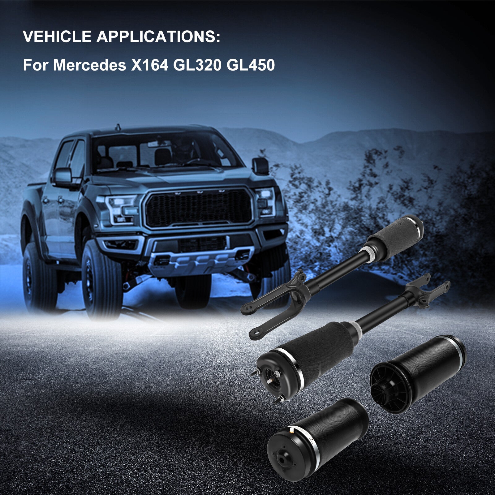 4x Front Air Suspension Shocks + Rear Air Spring For Mercedes X164 GL320 GL450 6B93BC-57
