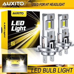 2X AUXITO H7 LED Headlight Bulb Kit High Low Beam 6500K Super White 30000LM M6S AUXITO