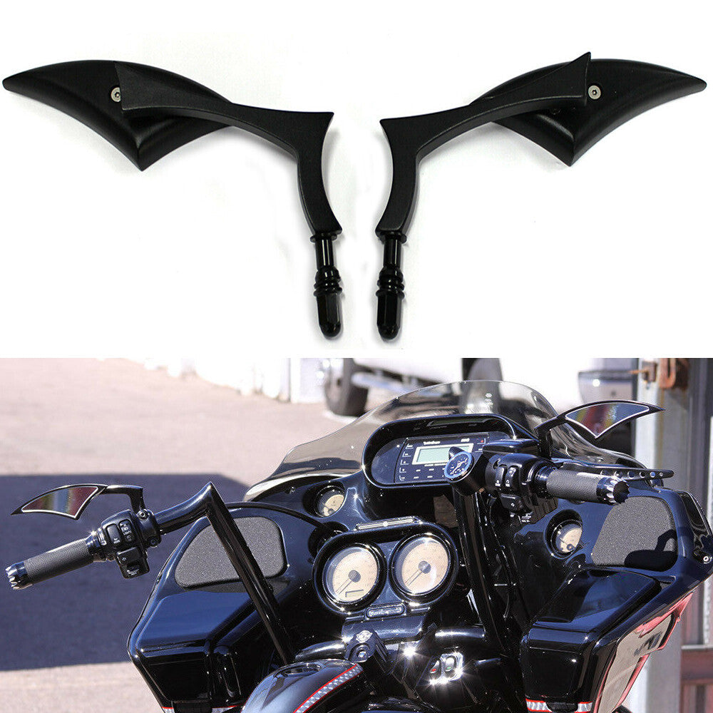 For Harley Cruiser Bobber Chopper Dyna Softail Motorcycle Black Rearview Mirrors