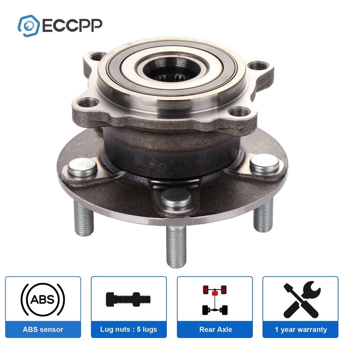 1Pc Wheel Hub Bearing Rear AWD For 2007-2012 Mitsubishi Outlander 7-Passenger 6B93BC-57