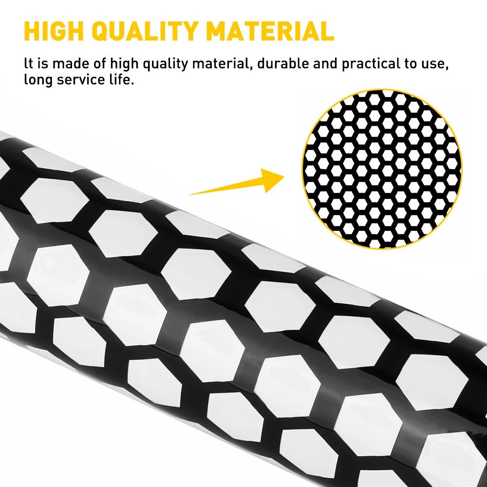 2* Black Honeycomb Sticker Car Rear Tail Light Cover Tail-lamp Decal Auto Parts 6B93BC-57