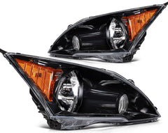 ECCPP Headlights Assembly For Honda CR-V CRV 2.4L 2007-2011 Pair Kit Black Amber 6B93BC-57