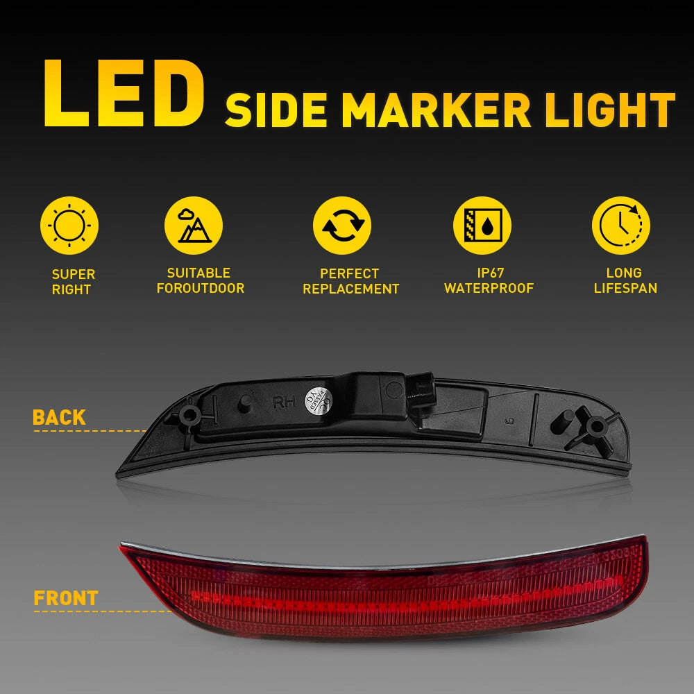 For 15-23 Chrysler 300 300C 300S LED Rear Red Front Amber Side Marker Lights EOA 6B93BC-57