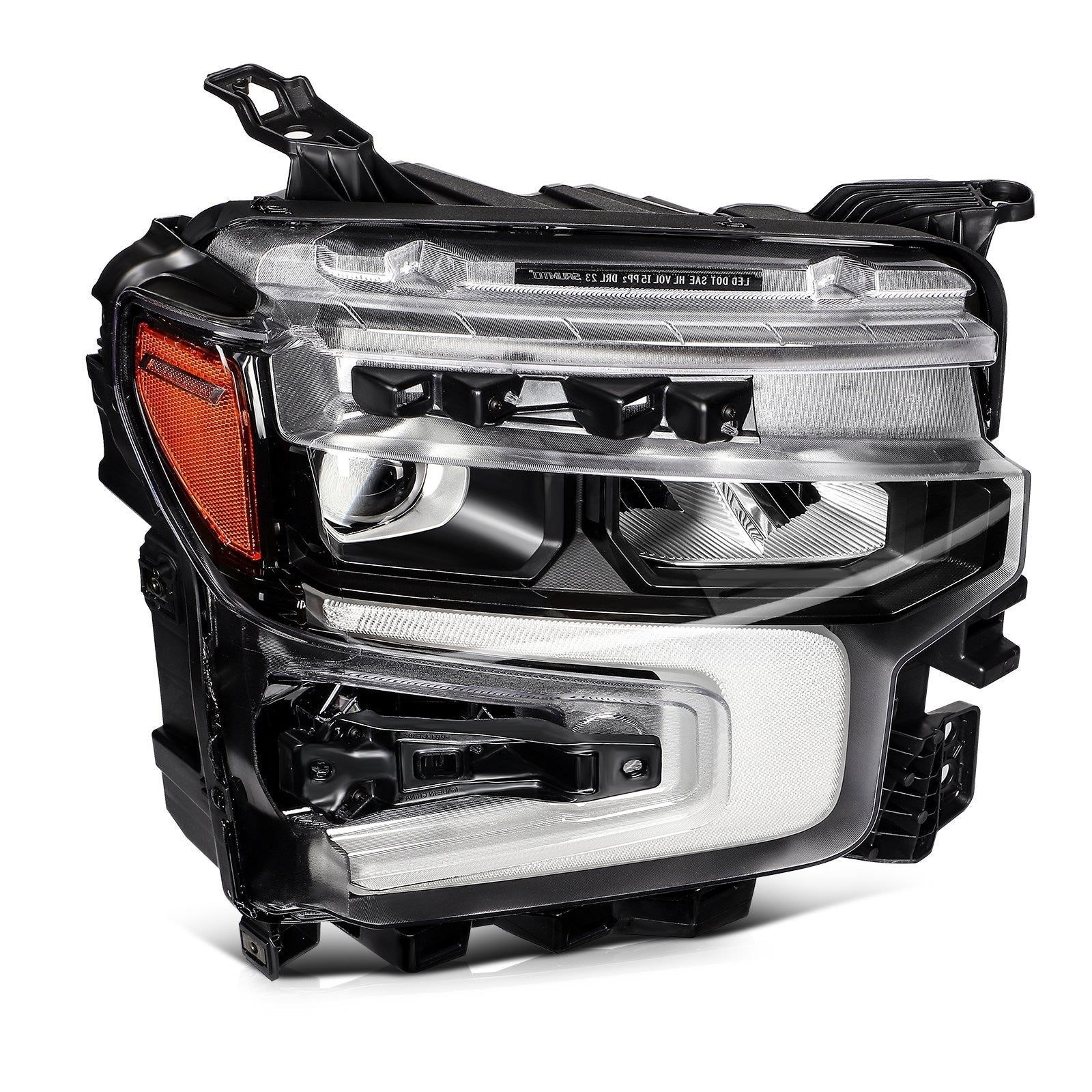 Pair Kit LED Headlights For 2022-2024 Chevrolet Silverado 1500 LT RST Black 6B93BC-57