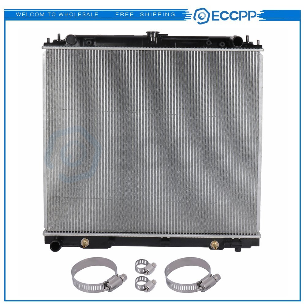 Radiator 2807 with Universal Oil Hose Clamps Kit for 2005-2018 Nissan Frontier 6B93BC-57
