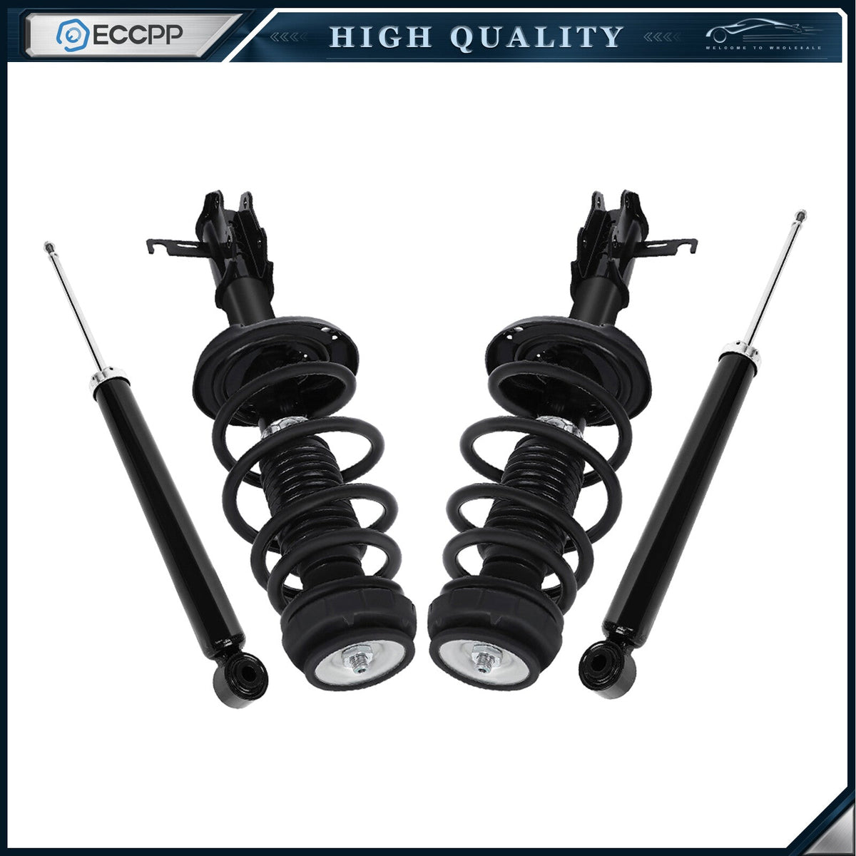 For 2012-2015 Chevrolet Volt (4) Front Struts w/ Spring Mount & Rear Shocks Kits 6B93BC-57