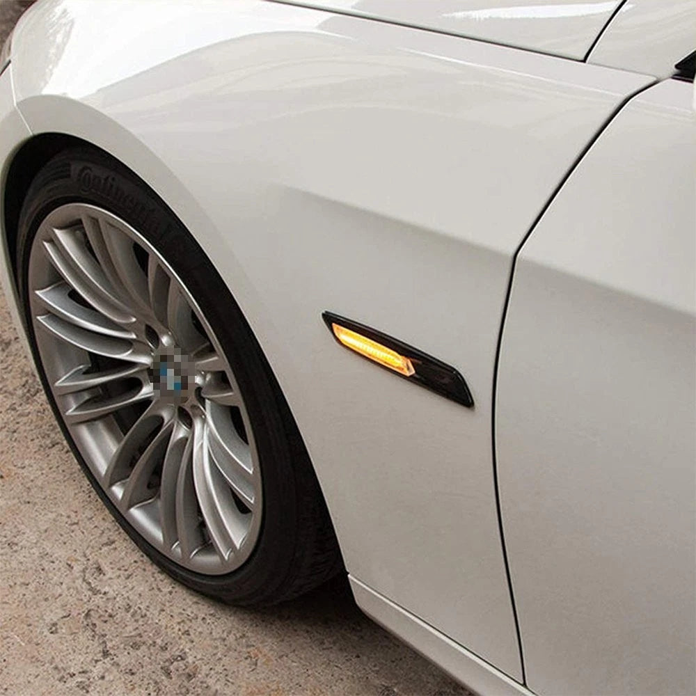 2x Smoke Black Trim Fender Side Marker Light For 2011-2016 BMW F10 5 Series USA 6B93BC-57