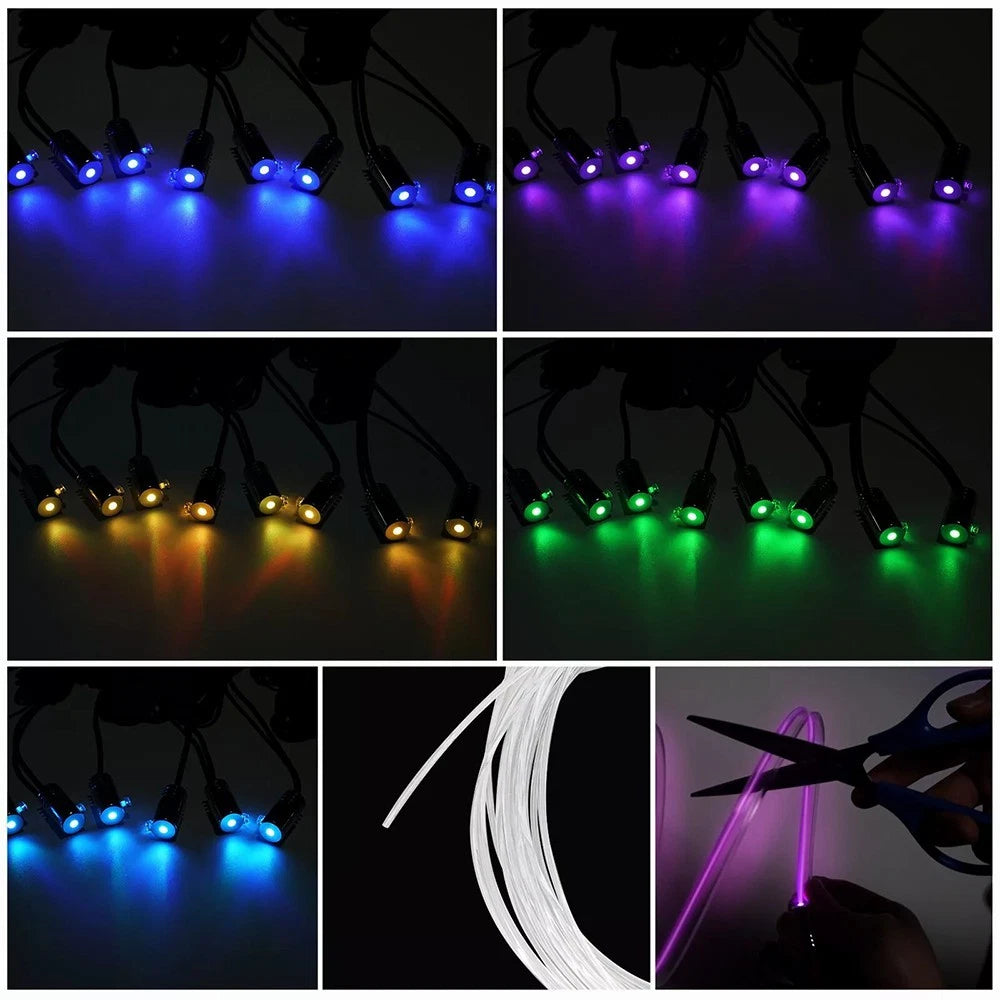 8M RGB LED Car Interior Fiber Optic Neon EL Wire Strip Atmosphere Light APP EOA 6B93BC-57