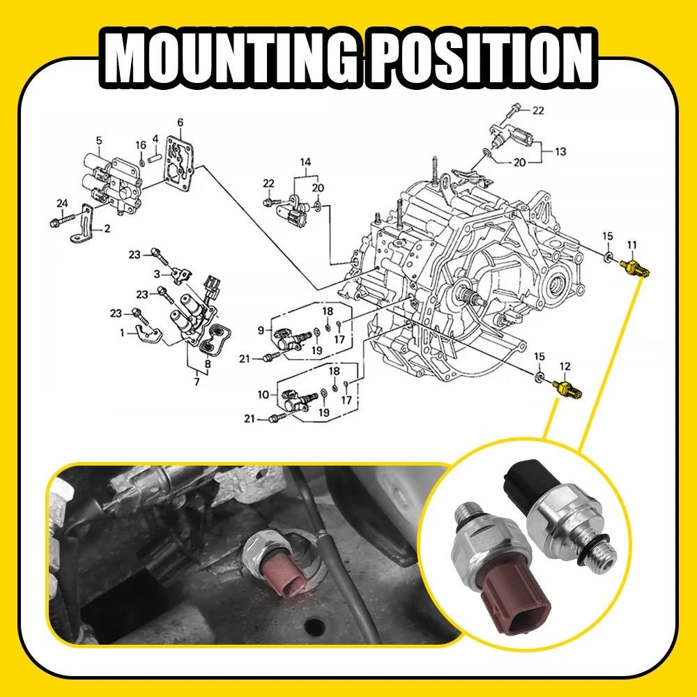 2X Transmission Pressure Switches 28600-P7W-003 For HONDA ACCORD CIVIC 2003-08 A 6B93BC-57